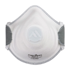 Masque respiratoire FFP3 à valve anti-chaleur Blanc – Portwest P311, boîte de 10 masques