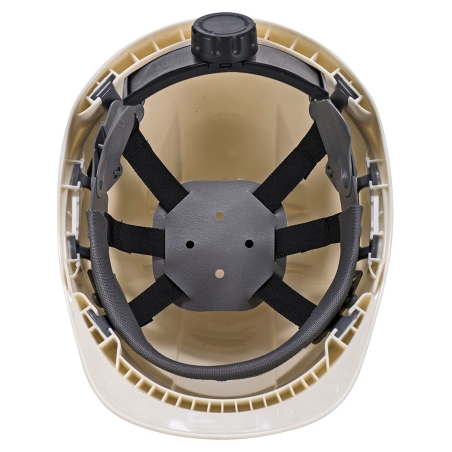 Casque de chantier photoluminescent harnais 6 points Blanc – Portwest PG54