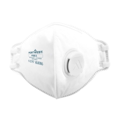 Masque FFP3 pliable à valve anti-colmatage DOLOMITE Blanc – Portwest P351, boîte de 20 masques