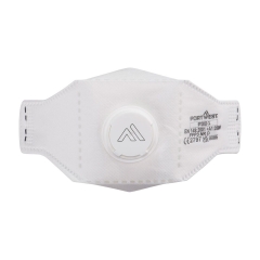 Masque pliable FFP3 avec valve et test Dolomite Blanc – Portwest P391, boîte de 10 masques