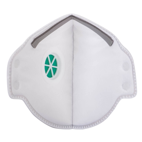 Masque FFP3 pliable à valve anti-colmatage DOLOMITE Blanc – Portwest P351, boîte de 20 masques