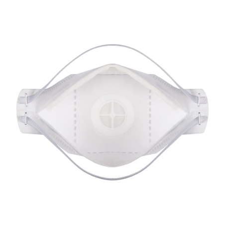 Masque pliable FFP3 avec valve et test Dolomite Blanc – Portwest P391, boîte de 10 masques