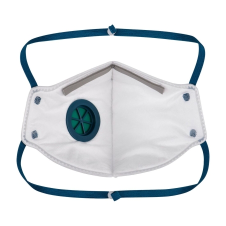 Masque pliable FFP1 à soupape d'expiration Dolomite Blanc – Portwest P210, paquet de 3 masques
