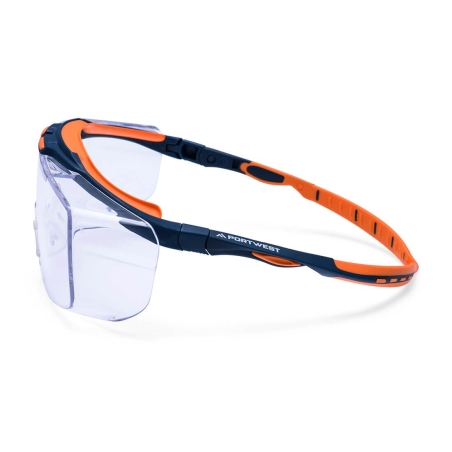 Lunette de sécurité OTG anti-rayures et anti-buées sur lunettes de vue Incolore – Portwest PS24