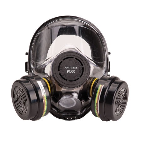 Masque complet de protection respiratoire à vision panoramique Noir – Portwest P500