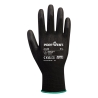 Gant enduit PU sans latex jauge 13 pour travaux de précision Noir – Portwest A123, carton complet de 144 paires