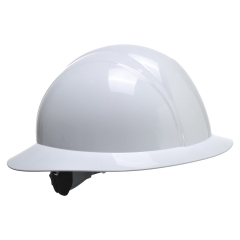 Casque de chantier à visière intégrale large bord Blanc – Portwest PS52
