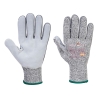 Gant anti-coupure niveau D avec renfort cuir sur la paume Gris – Portwest A630