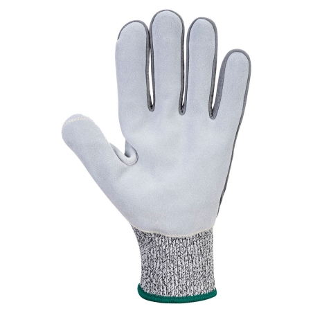 Gant anti-coupure niveau D avec renfort cuir sur la paume Gris – Portwest A630
