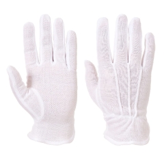 Gant tout usage coton éponge points PVC antidérapants Blanc – Portwest A080