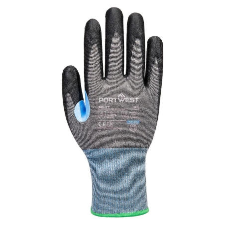 Gant anti-coupures niveau D jauge 15 revêtement PU Gris/noir – Portwest A647