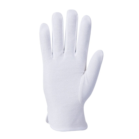 Gant tout usage coton éponge points PVC antidérapants Blanc – Portwest A080