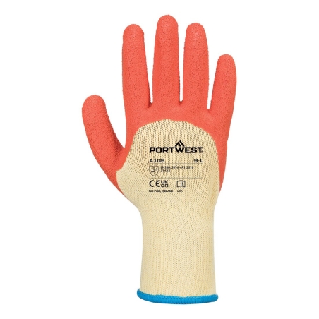 Gant de travail enduit latex 3/4 extra grip Jaune/orange – Portwest A105