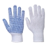 Gant tricoté sans couture picots PVC manutention Blanc/bleu – Portwest A111
