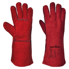 Gant de soudage cuir croûte bovin 36 cm protection chaleur Rouge – Portwest A500