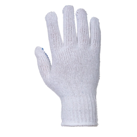 Gant tricoté sans couture picots PVC manutention Blanc/bleu – Portwest A111