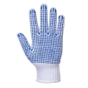 Gant tricoté sans couture picots PVC manutention Blanc/bleu – Portwest A111