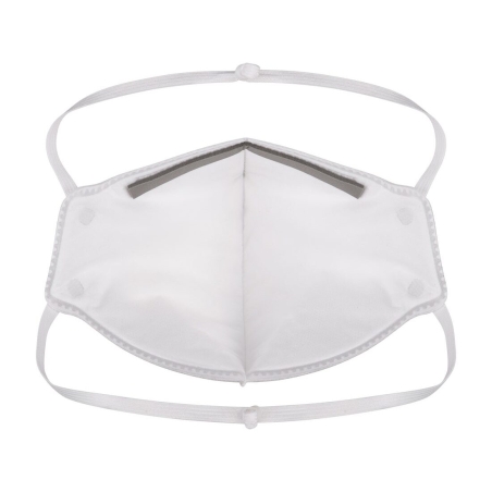 Masque respiratoire jetable plat pliable FFP3 sans valve Blanc – Portwest P350, boîte de 20 masques