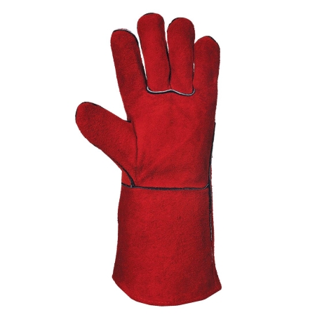 Gant de soudage cuir croûte bovin 36 cm protection chaleur Rouge – Portwest A500