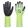 Gant anti-coupure niveau D poignet long mousse nitrile Vert/noir – Portwest A632