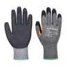 Gant de chantier latex crinkle renfort pouce Gris/noir – Portwest A106, lot de 12 paires