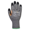 Gant de chantier latex crinkle renfort pouce Gris/noir – Portwest A106, lot de 12 paires