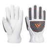 Gant cuir anti-impact conducteur d'engin non doublé Blanc – Portwest A742