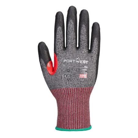 Gant anti-coupure niveau F enduit PU jauge 13 Noir – Portwest A670