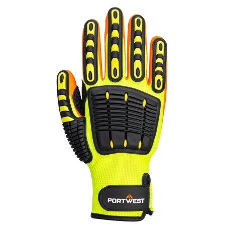Gant de protection impact nitrile avec renfort de paume Jaune/orange – Portwest A721