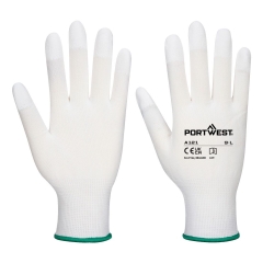 Gant nylon doigts enduits PU jauge 13 précision Blanc – Portwest A121