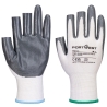 Gant grip 3 doigts ouverts en nitrile résistant huile et abrasion Blanc/gris – Portwest A311, lot de 12 paires