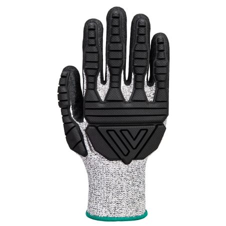 Gant anti-coupure niveau C protection impact TPV dos de main Gris/noir – Portwest A723