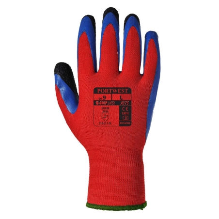 Gant de protection doublement trempé Duo-Flex Rouge/bleu – Portwest A175