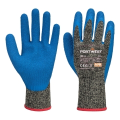 Gant anticoupures aramide revêtement latex résistance chaleur Noir/bleu – Portwest A611