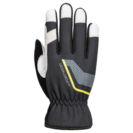 Gant de mécanicien cuir stretch compatible écran tactile Noir – Portwest A775