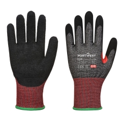 Gant anti-coupure niveau F mousse nitrile jauge 13 Noir – Portwest A672
