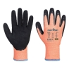 Gant nitrile anti-coupure niveau D hiver thermique Orange/noir – Portwest A646