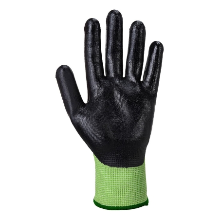 Gant anti-coupure niveau D mousse nitrile GreenCut Vert/noir – Portwest A645