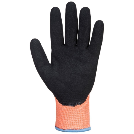Gant nitrile anti-coupure niveau D hiver thermique Orange/noir – Portwest A646