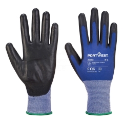 Gant ultra-fin jauge 18 enduit PU travaux de finition Bleu/noir – Portwest A360