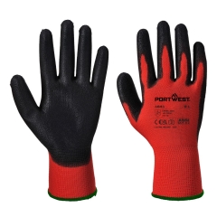 Gant enduit PU résistance abrasion haute dextérité Rouge/noir – Portwest A641
