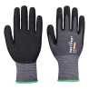 Gant nitrile micro-mousse éco-responsable jauge 15 Gris/noir – Portwest AP12, lot de 12 paires