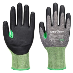 Gant anti-coupure niveau C enduit nitrile tactile Gris/noir – Portwest A636