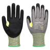 Gant anti-coupures niveau E enduit mousse nitrile jauge 21 Gris/noir – Portwest A652