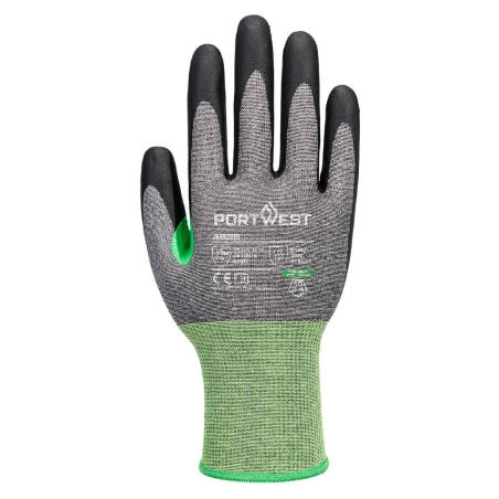 Gant anti-coupure niveau C enduit nitrile tactile Gris/noir – Portwest A636
