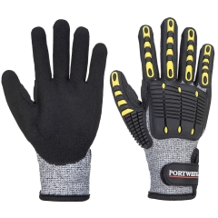 Gant anti-coupure et anti-choc résistance niveau C Gris/noir – Portwest A722
