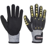 Gant anti-coupure et anti-choc résistance niveau C Gris/noir – Portwest A722
