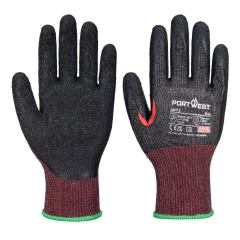 Gant anti-coupures niveau F enduit latex jauge 13 Noir – Portwest A671