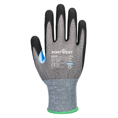 Gant anti-coupures niveau D enduit mousse de nitrile Gris/noir – Portwest A648
