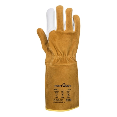 Gant soudeur TIG ultra en cuir de chèvre Brun – Portwest A521